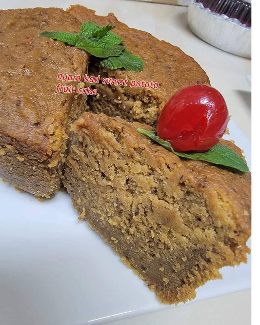 Nyam Bad Sweet Potato Fruit Cake 1lb - Donna Gowe (DHL SHIPPING REQUIRED)