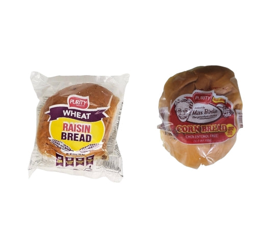 Raisin Bread(3) & Cornbread(3) Package - Purity- FREE EXPRESS SHIPPING