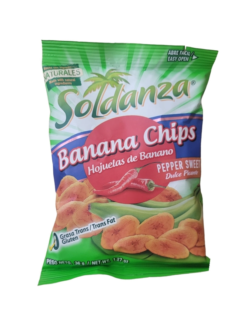 Soldanza Banana Chips Pepper Sweet  (pk2) 36g