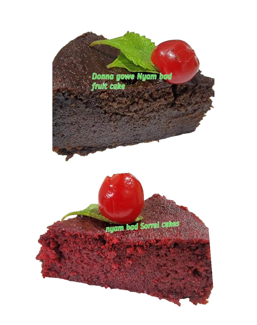 Nyam Bad Fruit Cake 1lb & Sorrel Cake 1lb - Donna Gowe (FREE DHL SHIPPING)